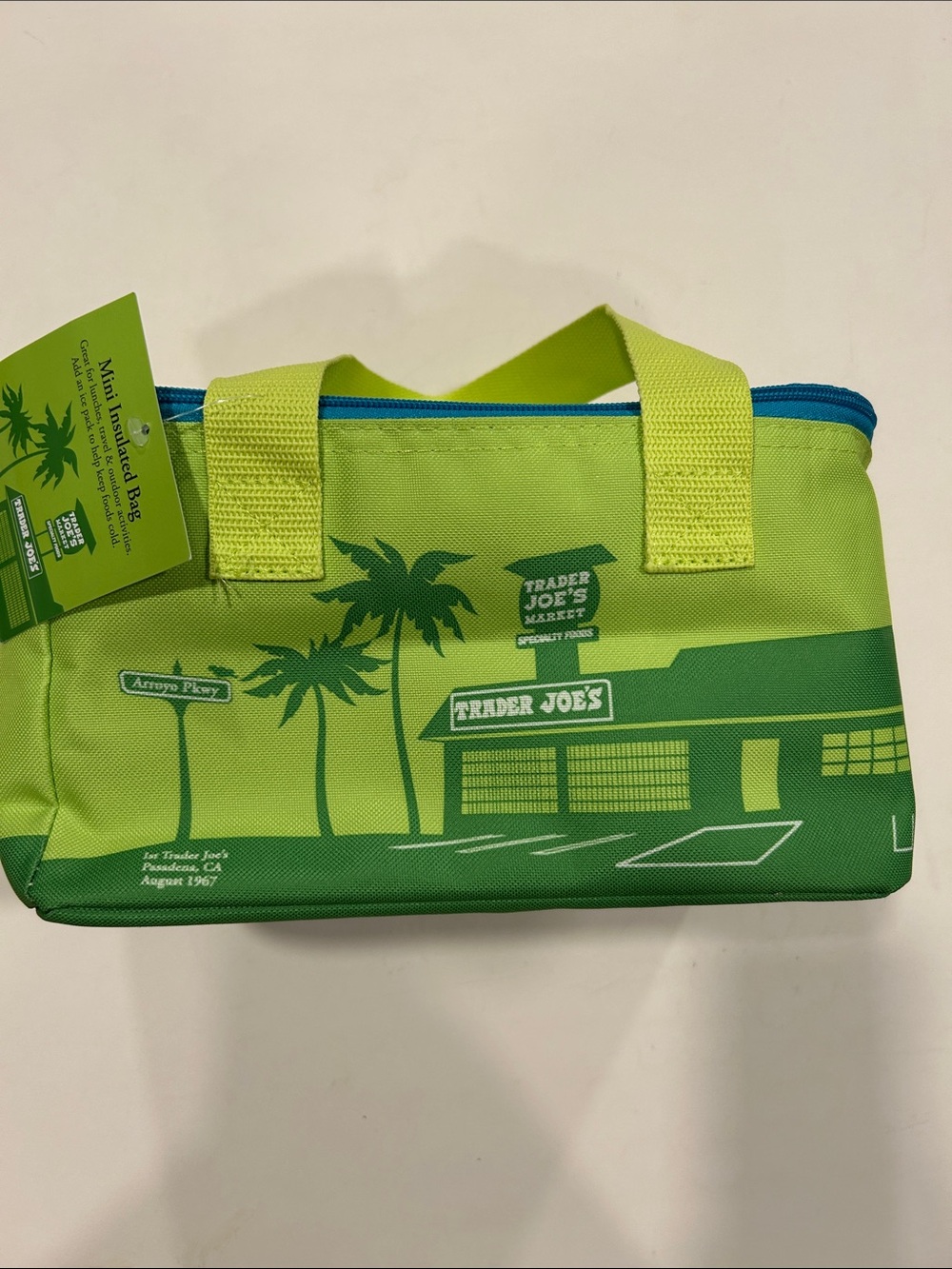 Trader Joe's Lime Green Mini Insulated Lunch Bag NWT